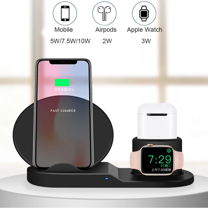 3 In 1 Fast Wireless Charger - GadgetsVista
