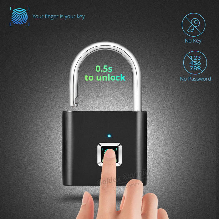 Keyless Fingerprint Smart Padlock - GadgetsVista