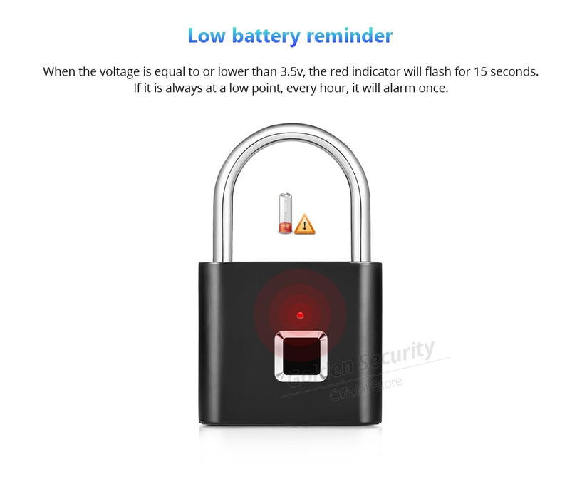Keyless Fingerprint Smart Padlock - GadgetsVista